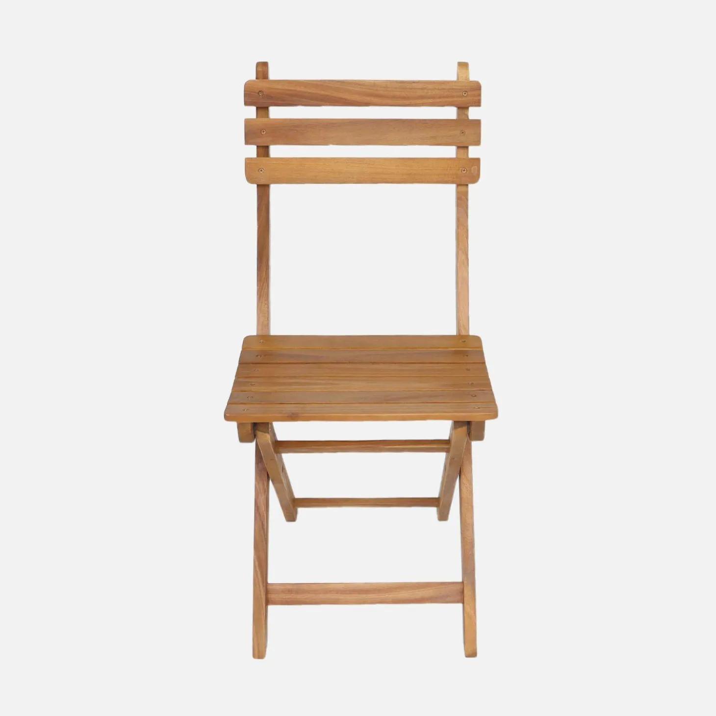 Silla de jardín plegable de madera de acacia (lote de 2)