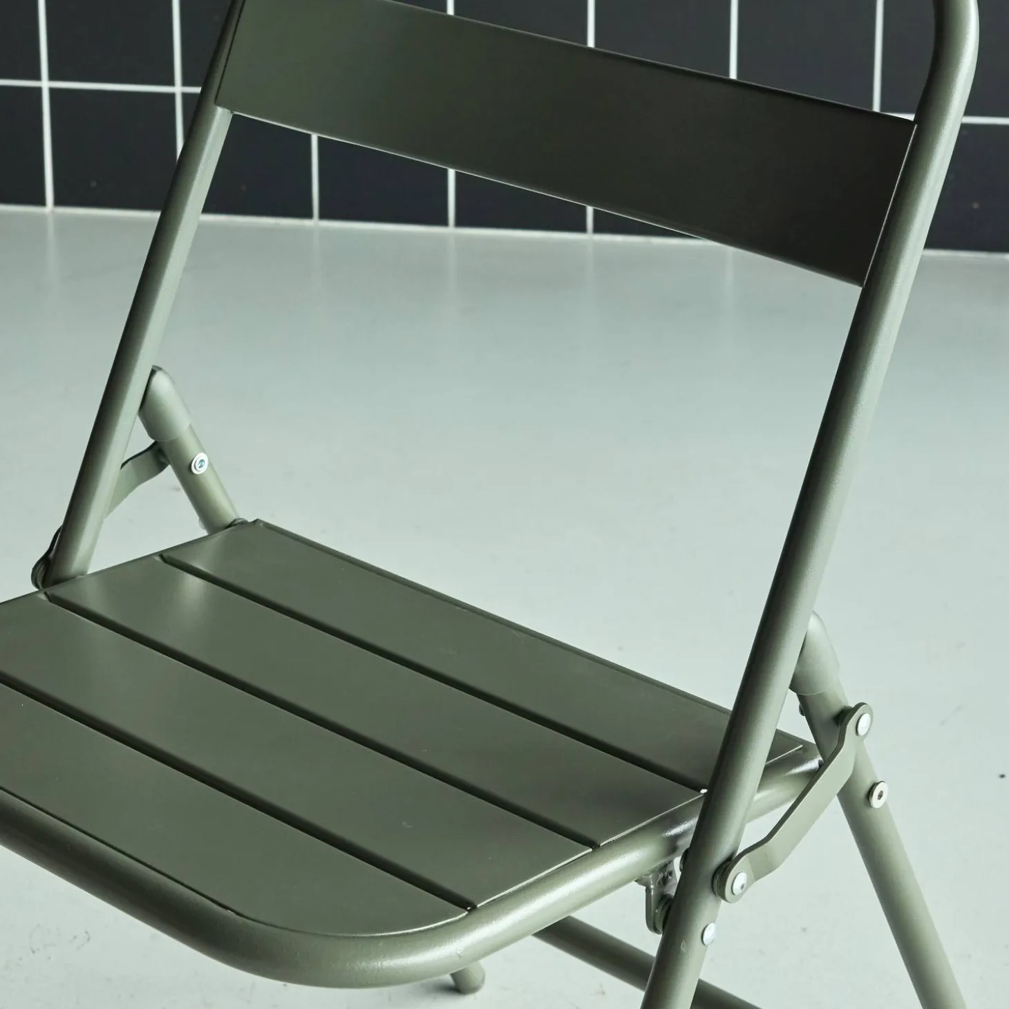 Silla de jardín plegable de acero, set de 4