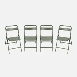 Silla de jardín plegable de acero, set de 4