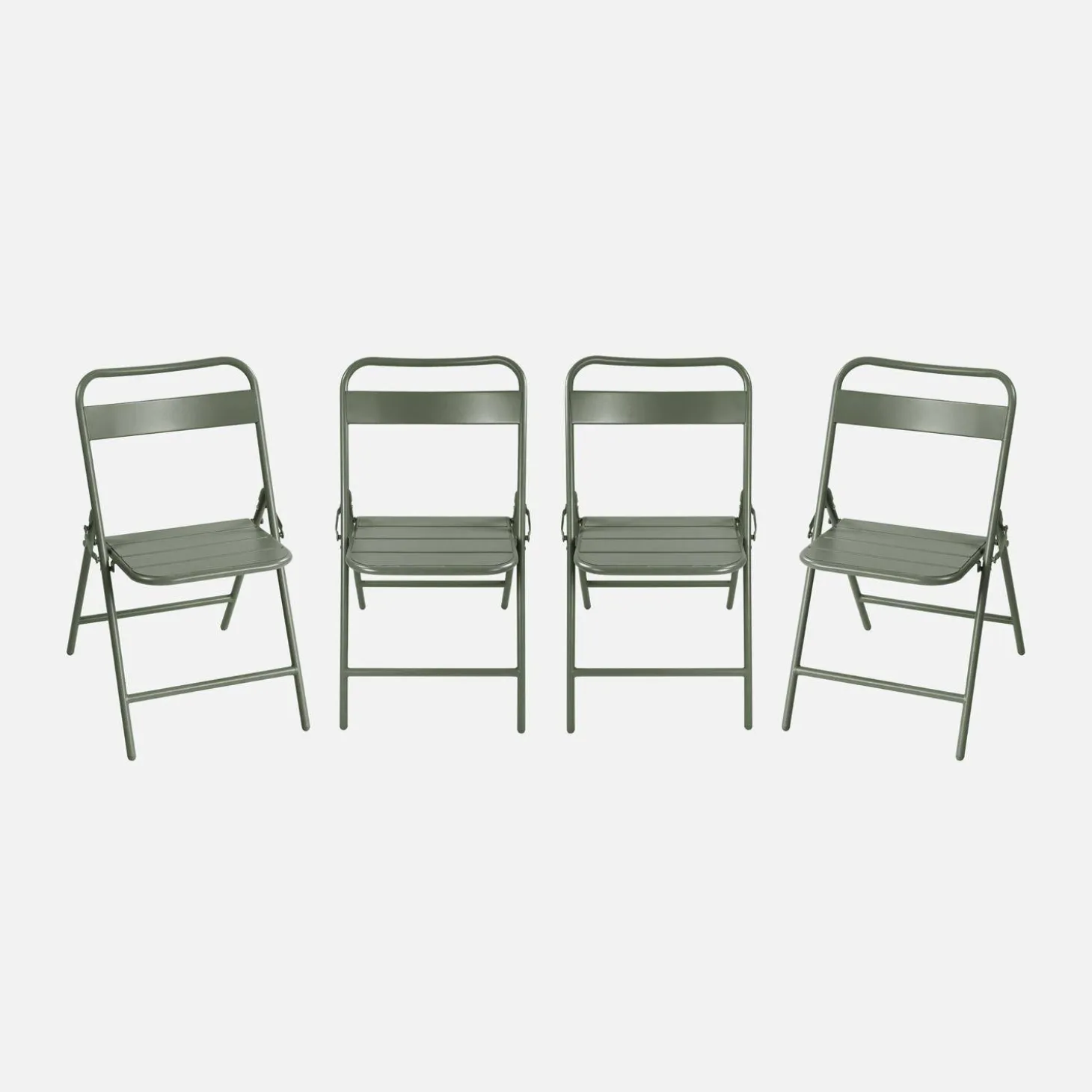 Silla de jardín plegable de acero, set de 4