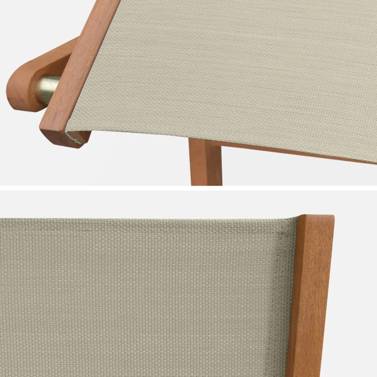 Silla de jardín plegable de madera de eucalipto, set de 2