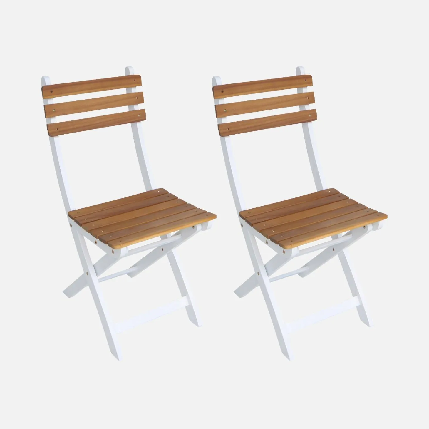 Silla de jardín plegable de madera de acacia (lote de 2)