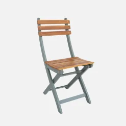 Silla de jardín plegable madera de acacia, set de 4