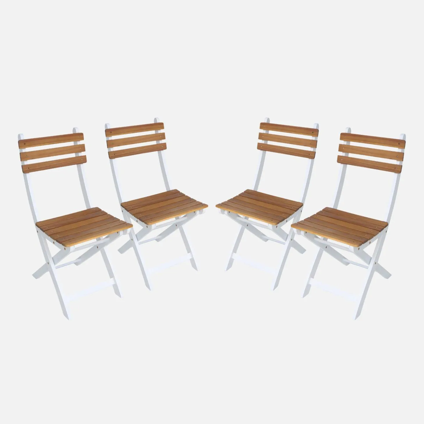 Silla de jardín plegable madera de acacia, set de 4
