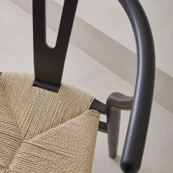 Silla de madera con asiento de cuerda, set de 2