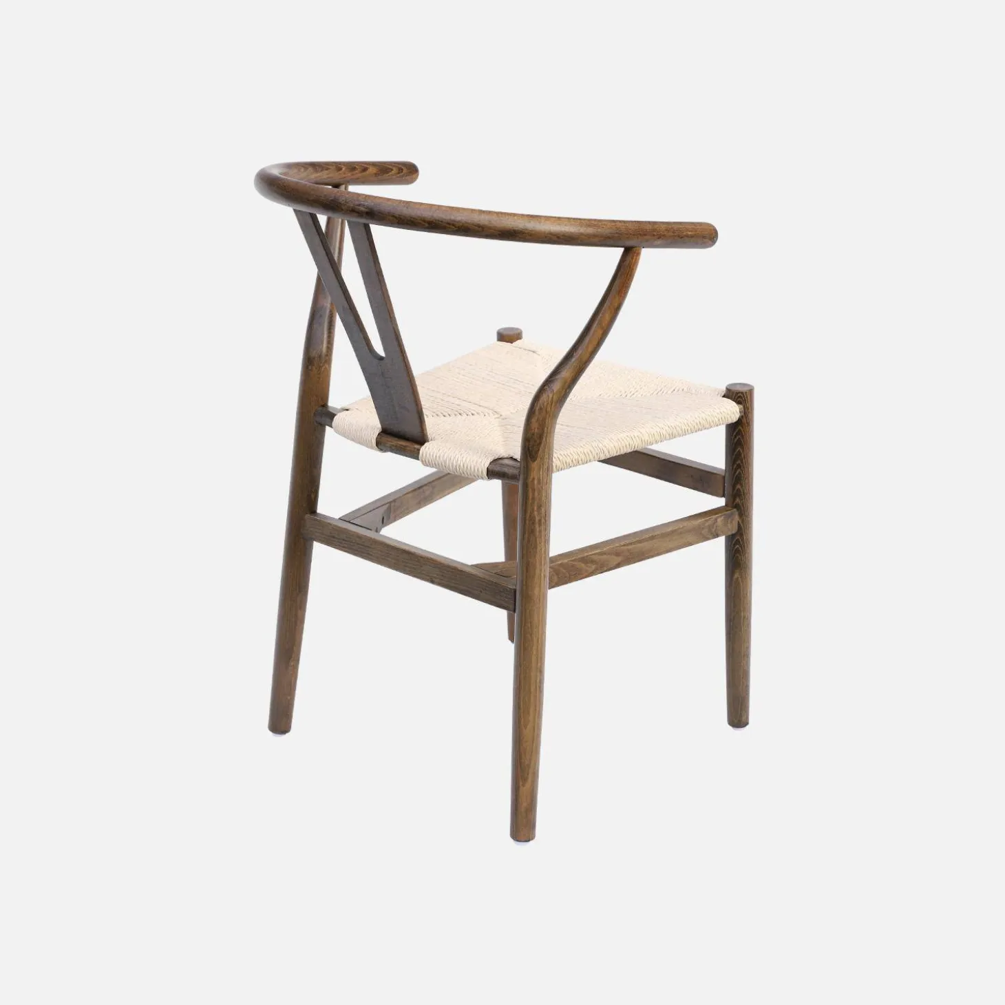 Silla de madera con asiento de cuerda, set de 2