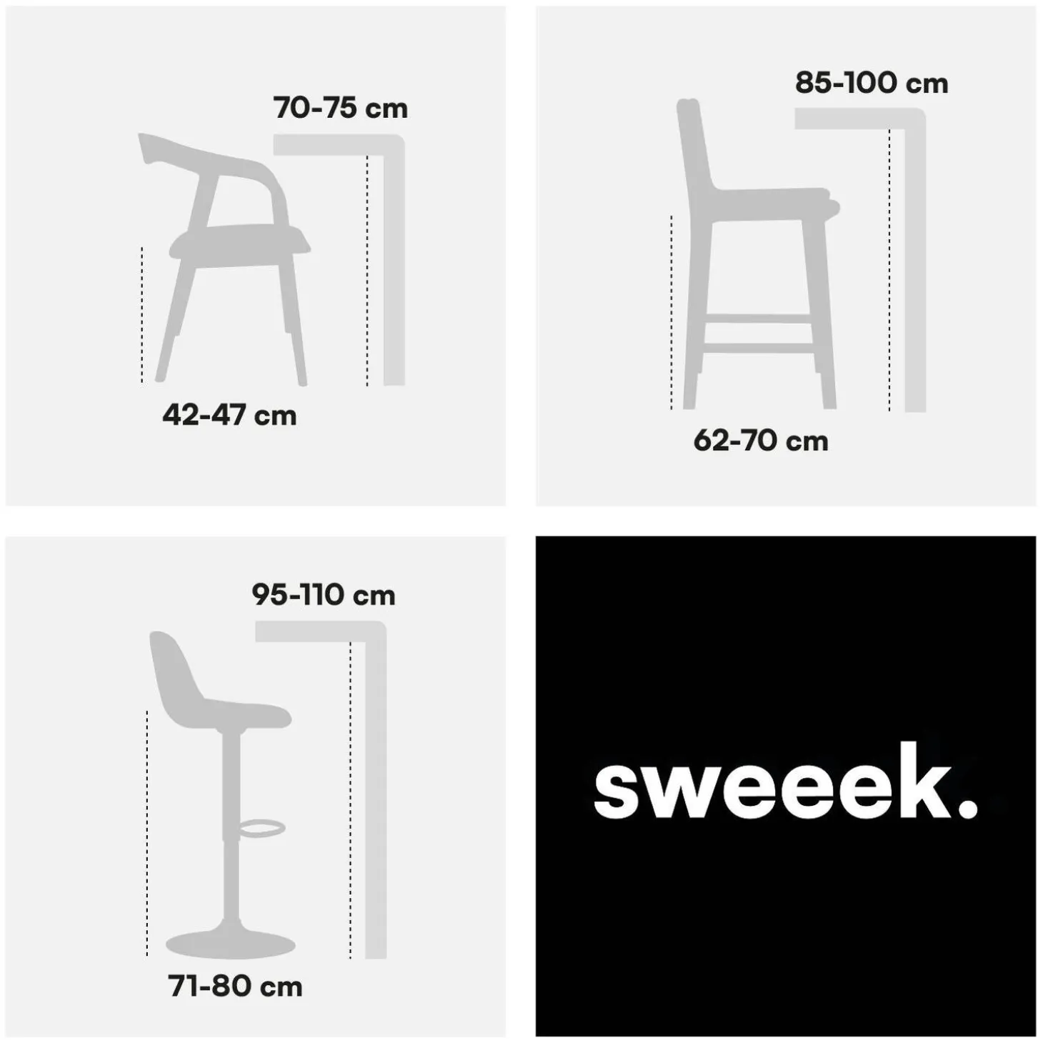 Silla de madera con asiento de cuerda, set de 2