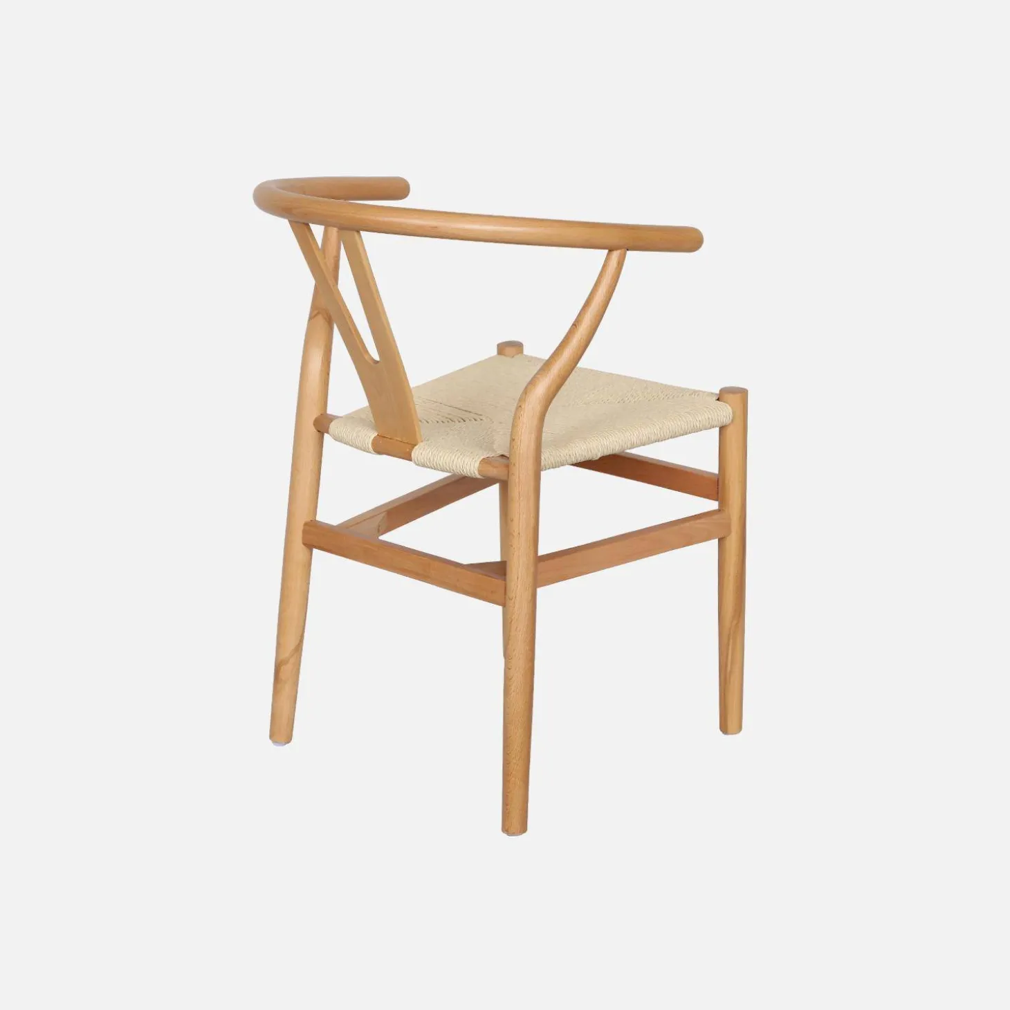 Silla de madera con asiento de cuerda, set de 2