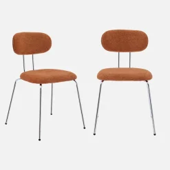 Silla de madera curvada teñida de nogal y tejido repelente al agua , set de 2