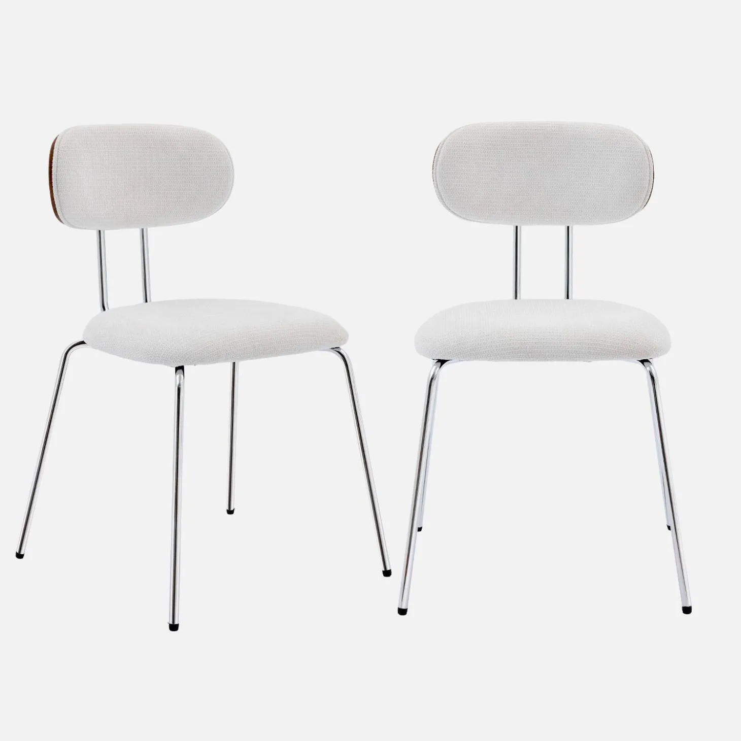Silla de madera curvada teñida de nogal y tejido repelente al agua , set de 2