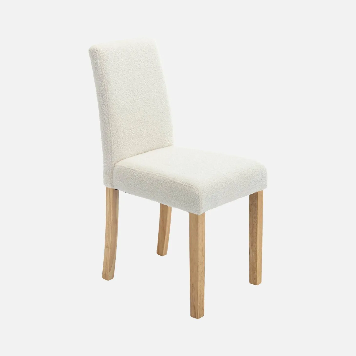 Silla de madera de hevea y borreguito, set de 4