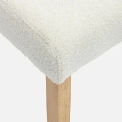 Silla de madera de hevea y borreguito, set de 4
