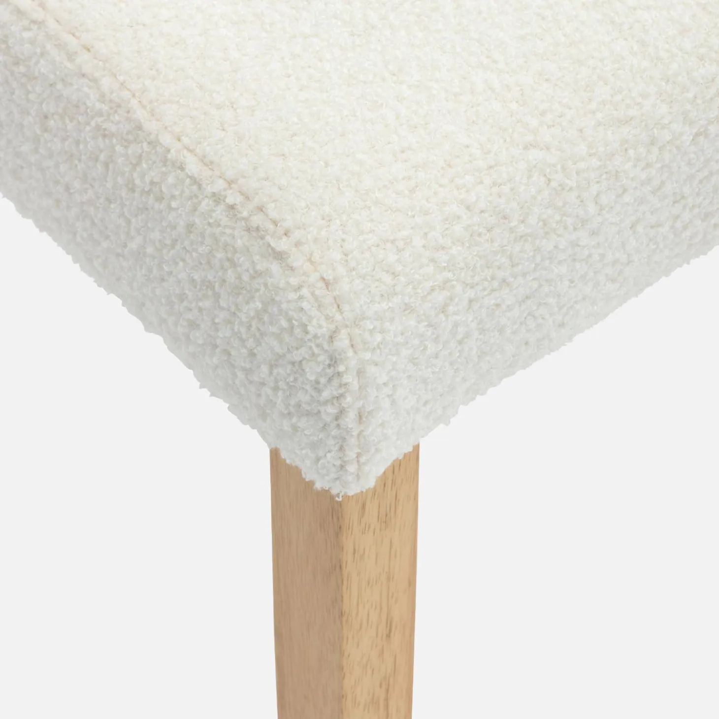 Silla de madera de hevea y borreguito, set de 4