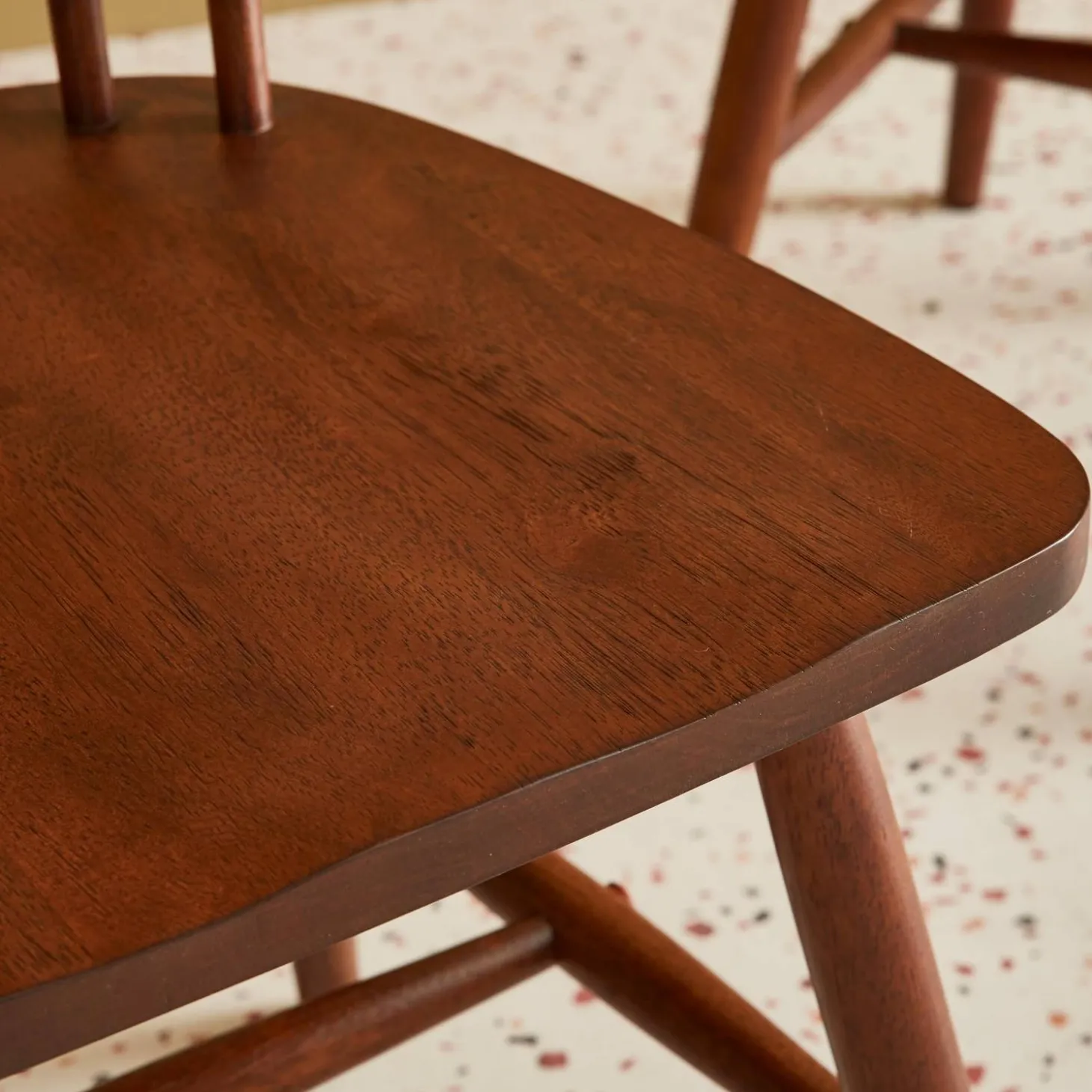 Silla de madera de hevea, set de 2