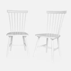 Silla de madera de hevea, set de 2