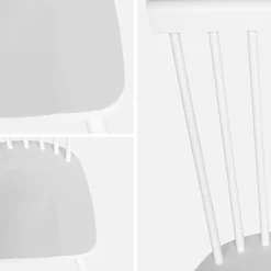 Silla de madera de hevea, set de 2