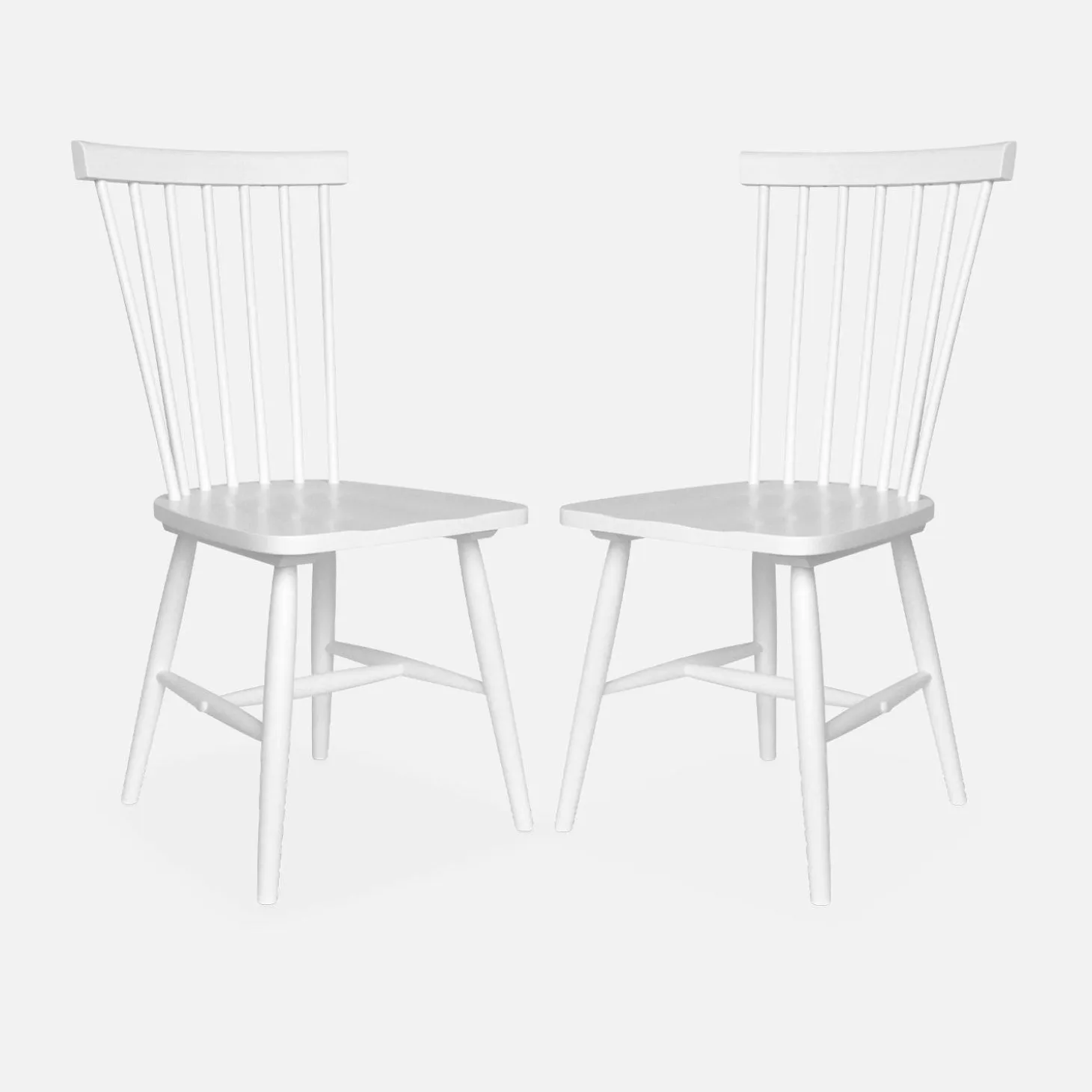 Silla de madera de hevea, set de 2