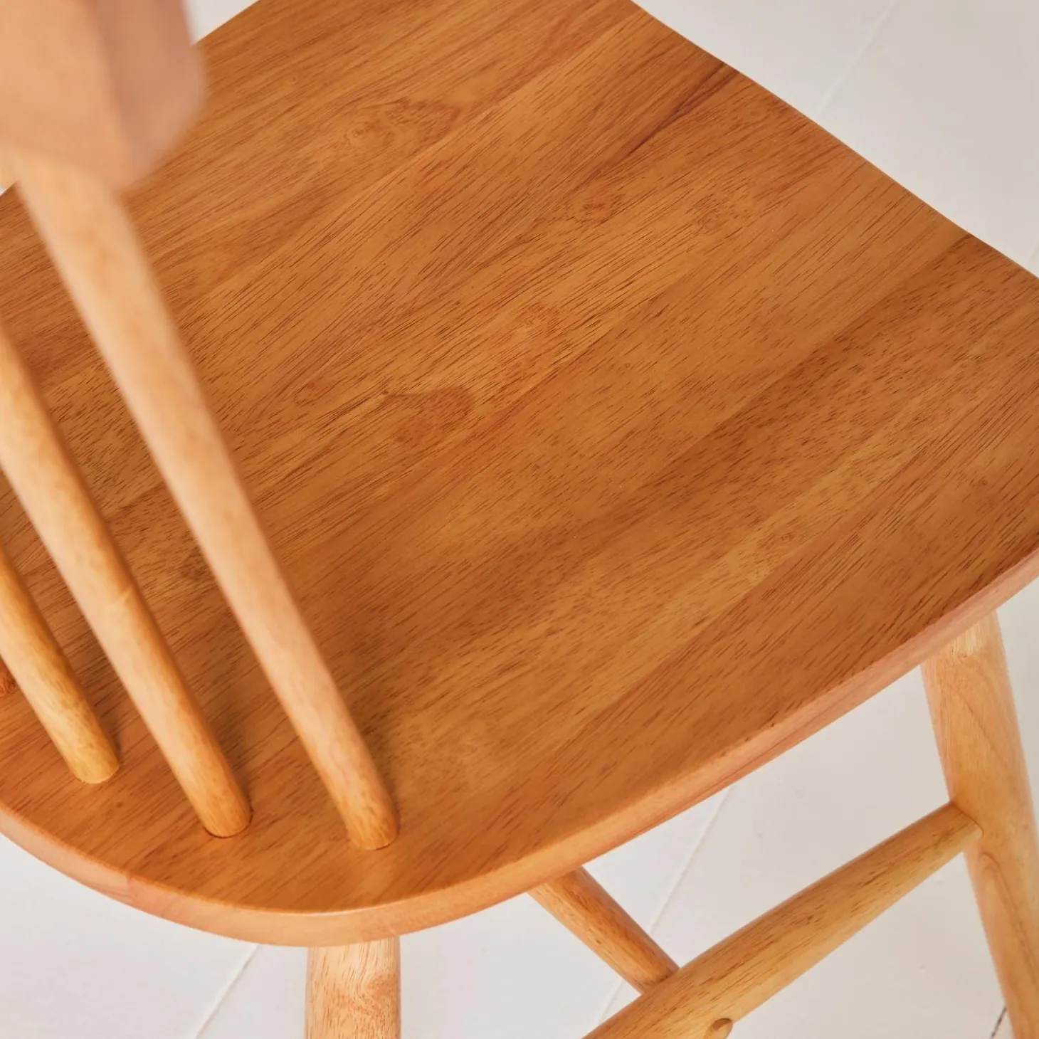Silla de madera de hevea, set de 2