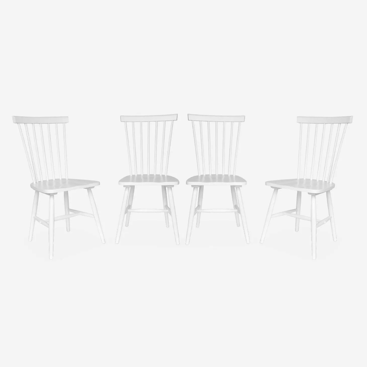 Silla de madera de hevea, set de 4