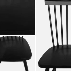 Silla de madera de hevea, set de 2