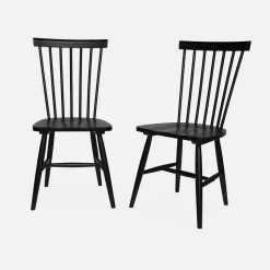 Silla de madera de hevea, set de 2