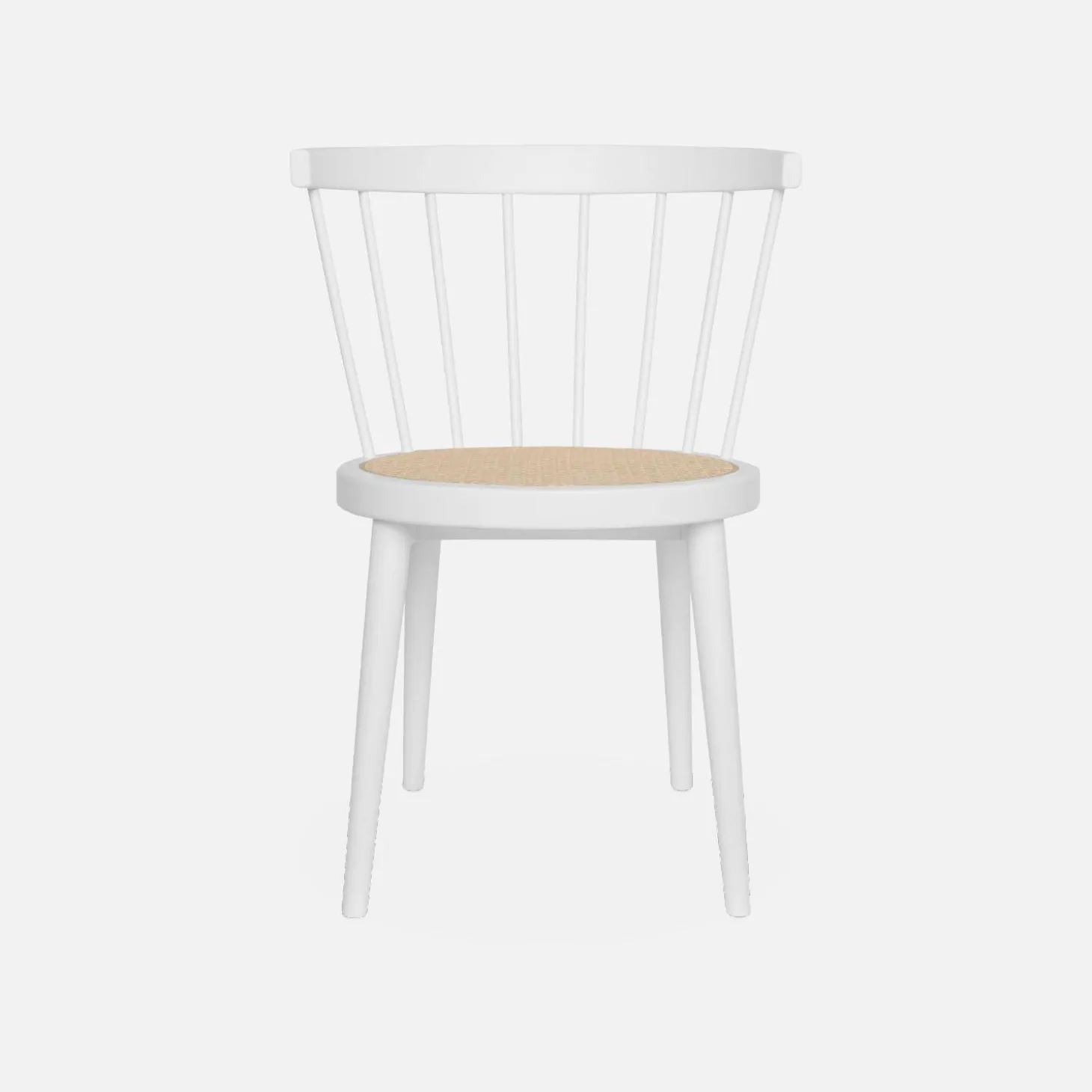 Silla de madera y caña, set de 2