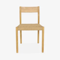 Silla de madera y cuerda, set de 2