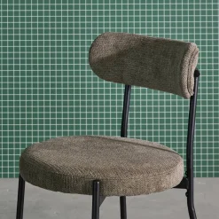 Silla de metal y tela simple, set de 2
