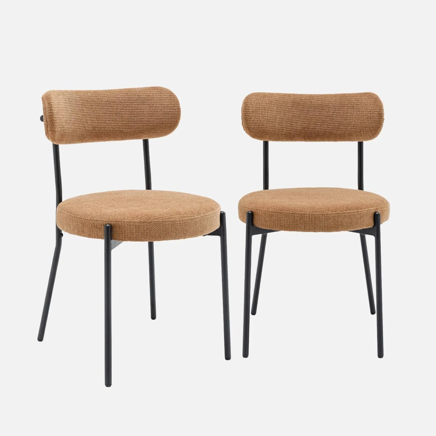Silla de metal y tela simple, set de 2