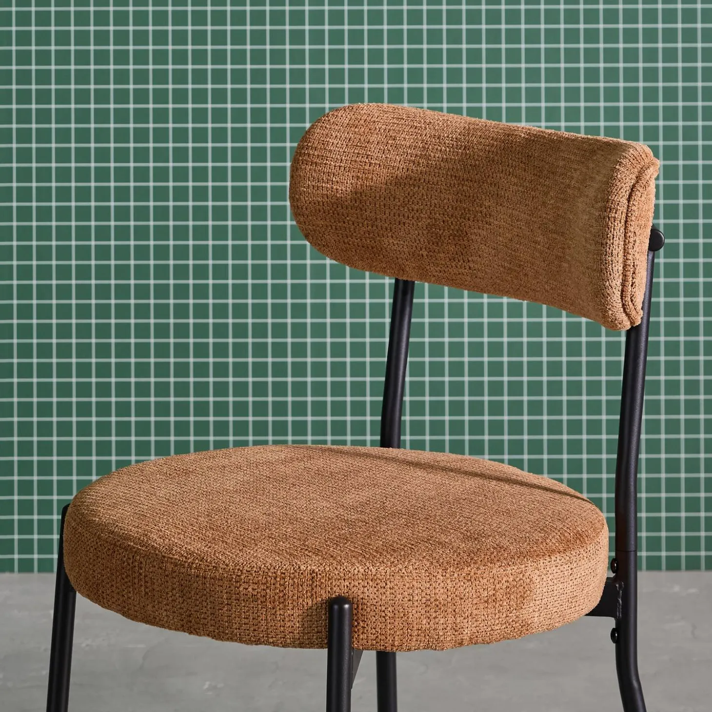 Silla de metal y tela simple, set de 2