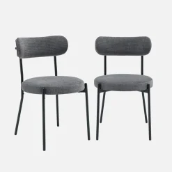 Silla de metal y tela simple, set de 2