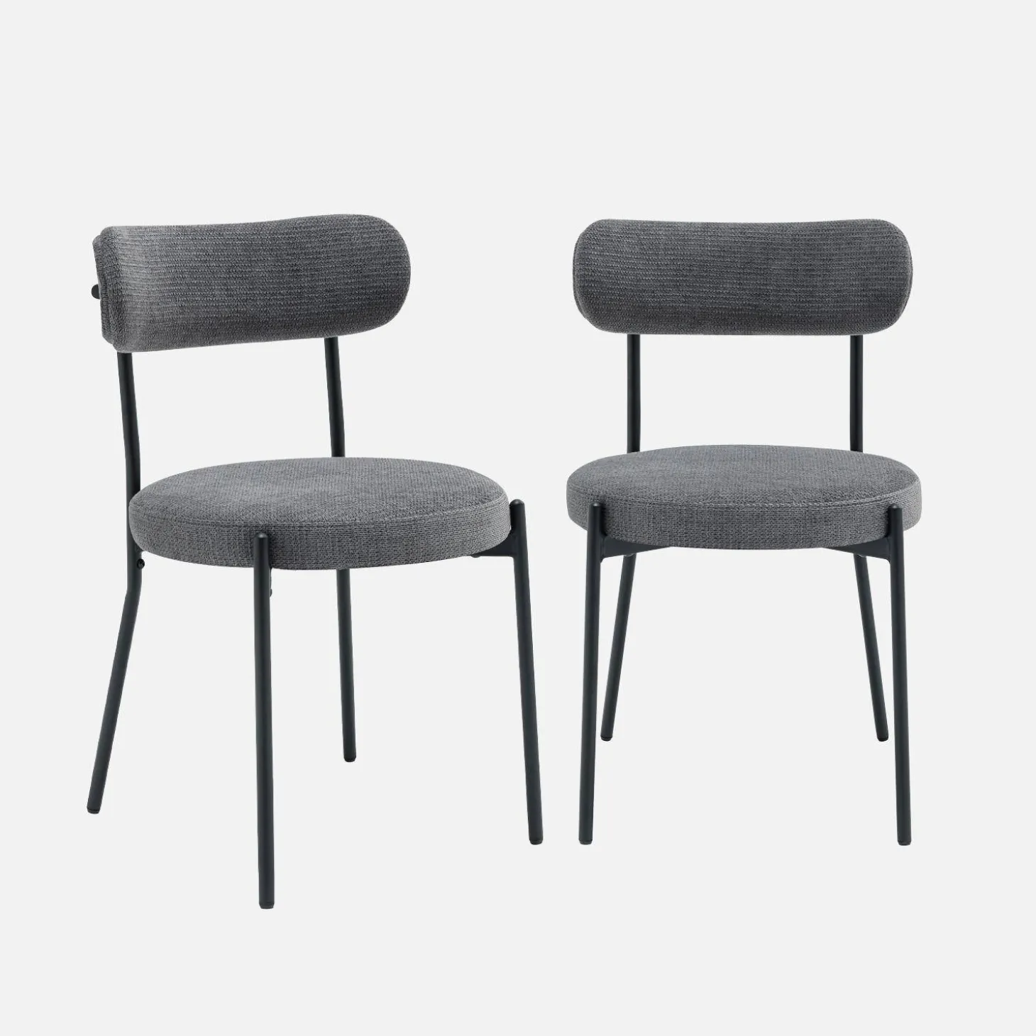 Silla de metal y tela simple, set de 2