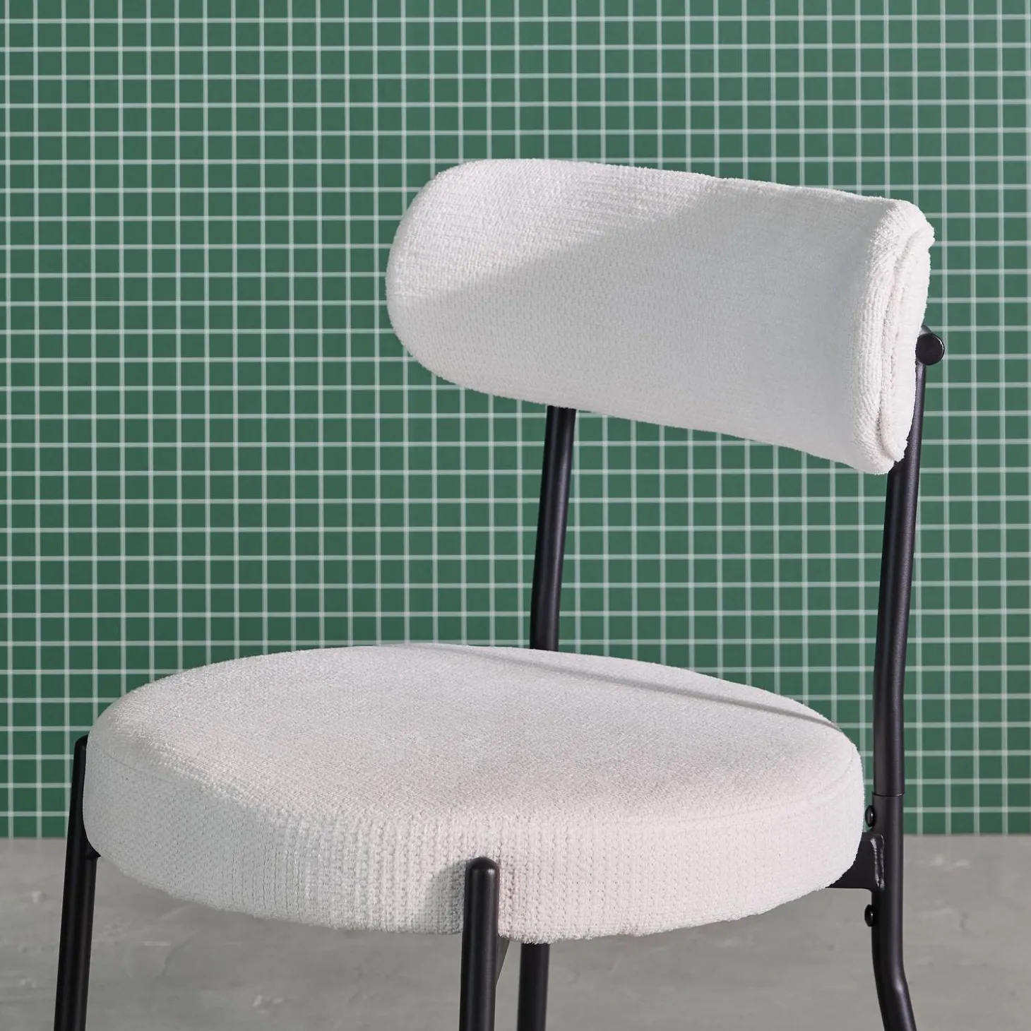 Silla de metal y tela simple, set de 2