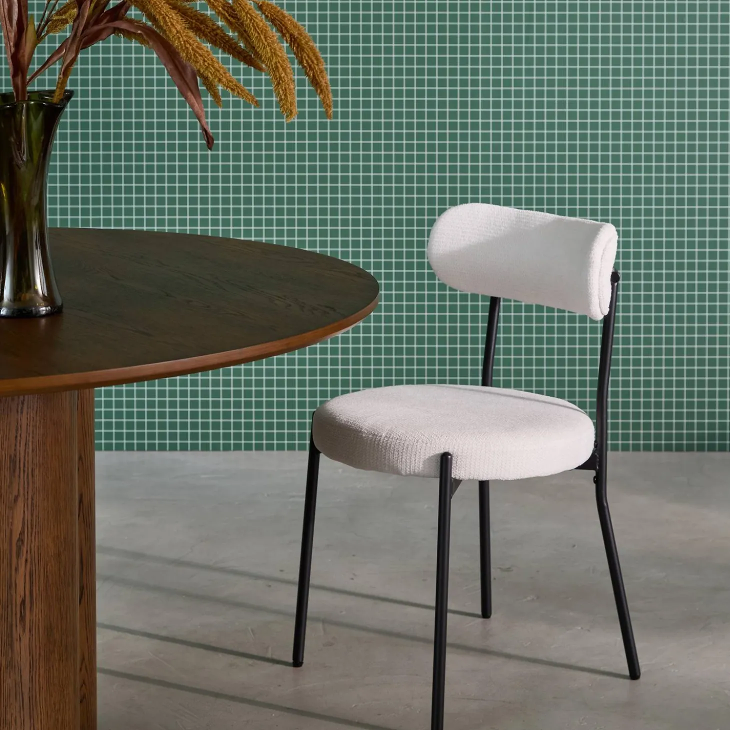 Silla de metal y tela simple, set de 2