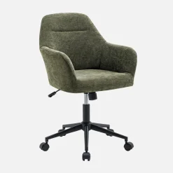 Silla de oficina con ruedas ajustable metal y tela