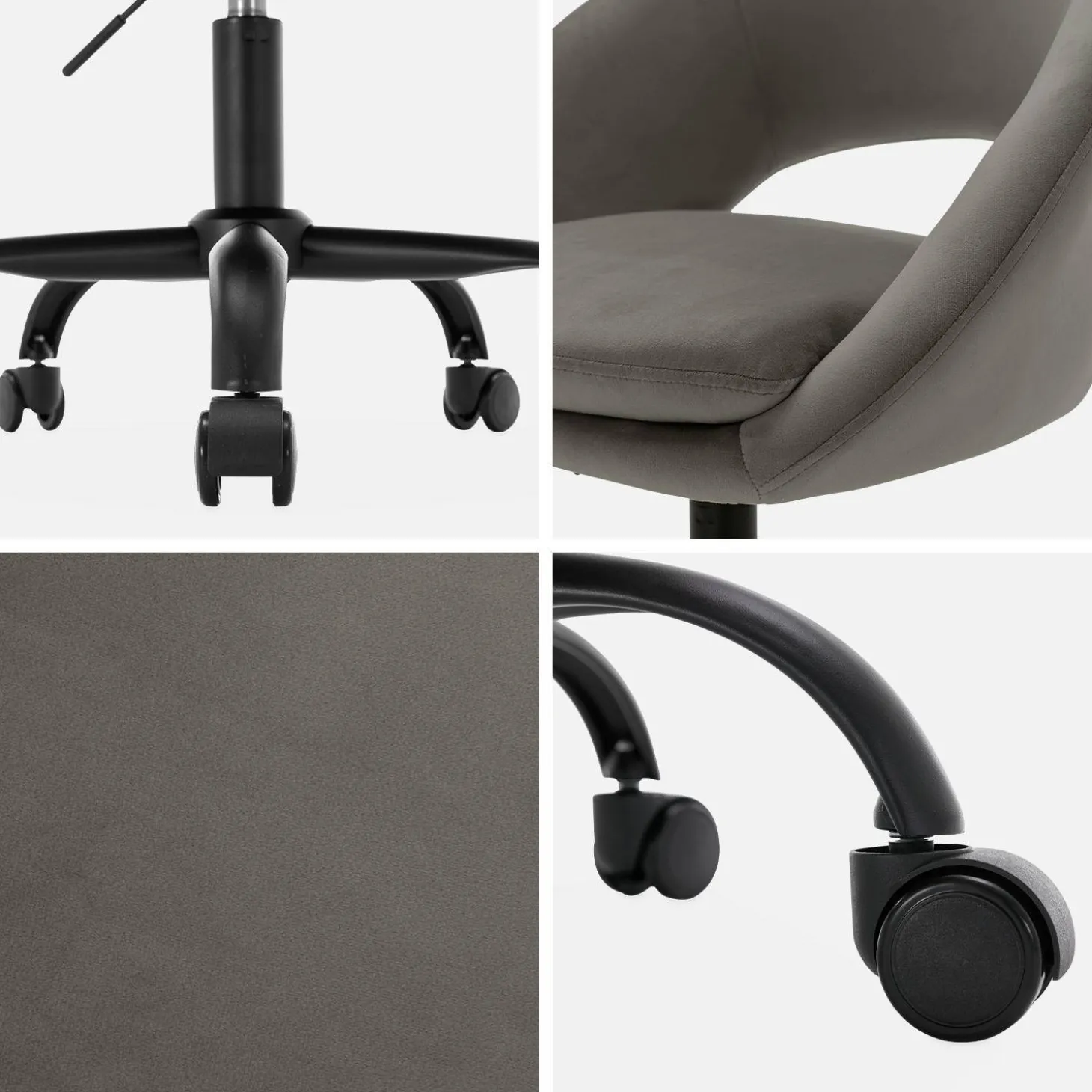 Silla de oficina de terciopelo con ruedas