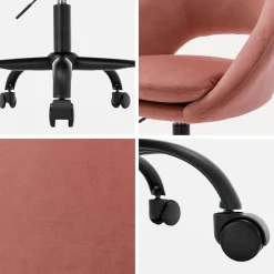 Silla de oficina de terciopelo con ruedas