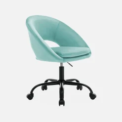Silla de oficina de terciopelo con ruedas