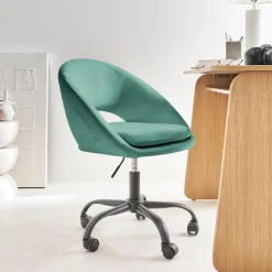 Silla de oficina de terciopelo con ruedas