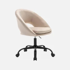 Silla de oficina de terciopelo con ruedas