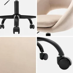 Silla de oficina de terciopelo con ruedas