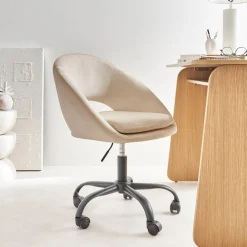 Silla de oficina de terciopelo con ruedas