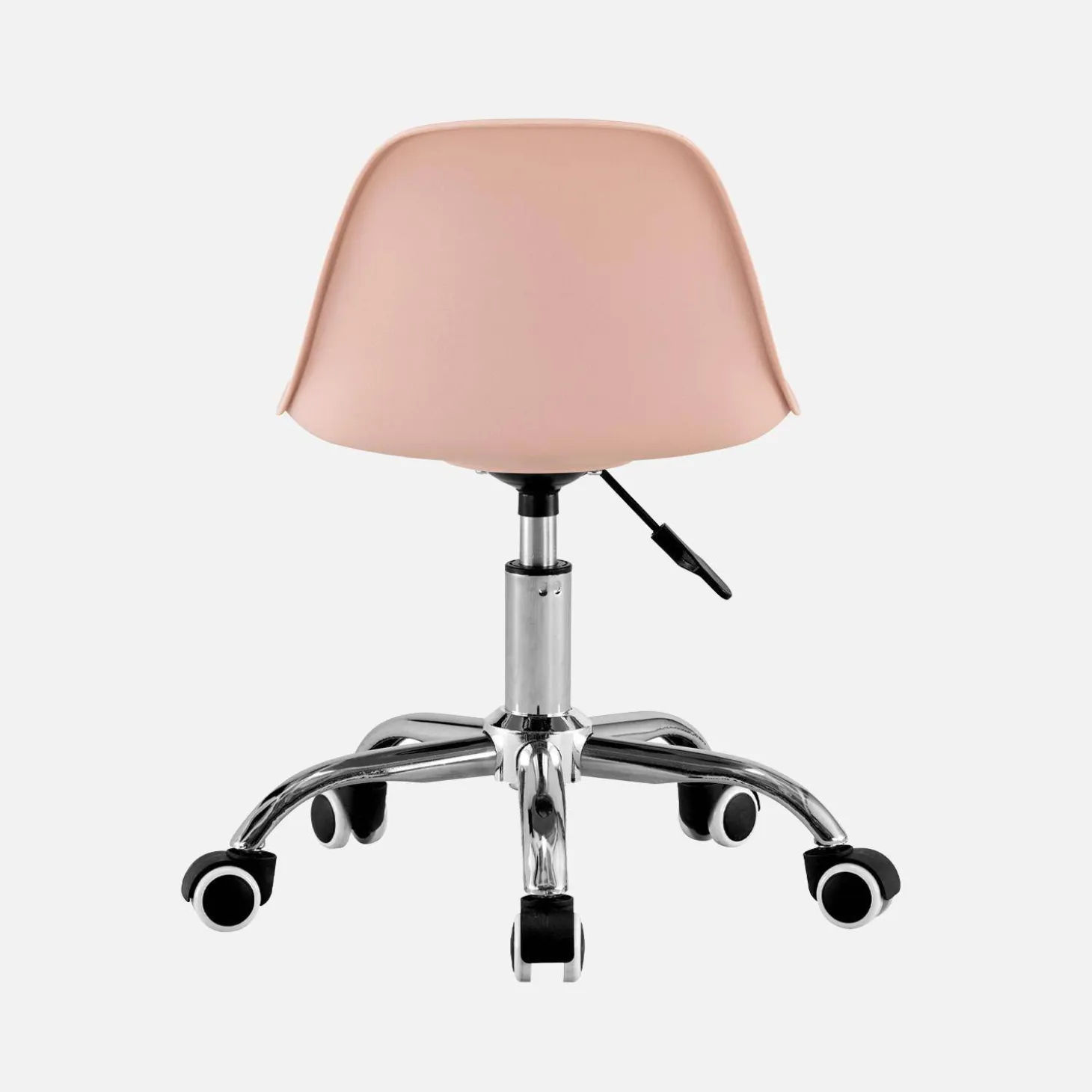 Silla de oficina infantil con ruedas ajustable, base cromada