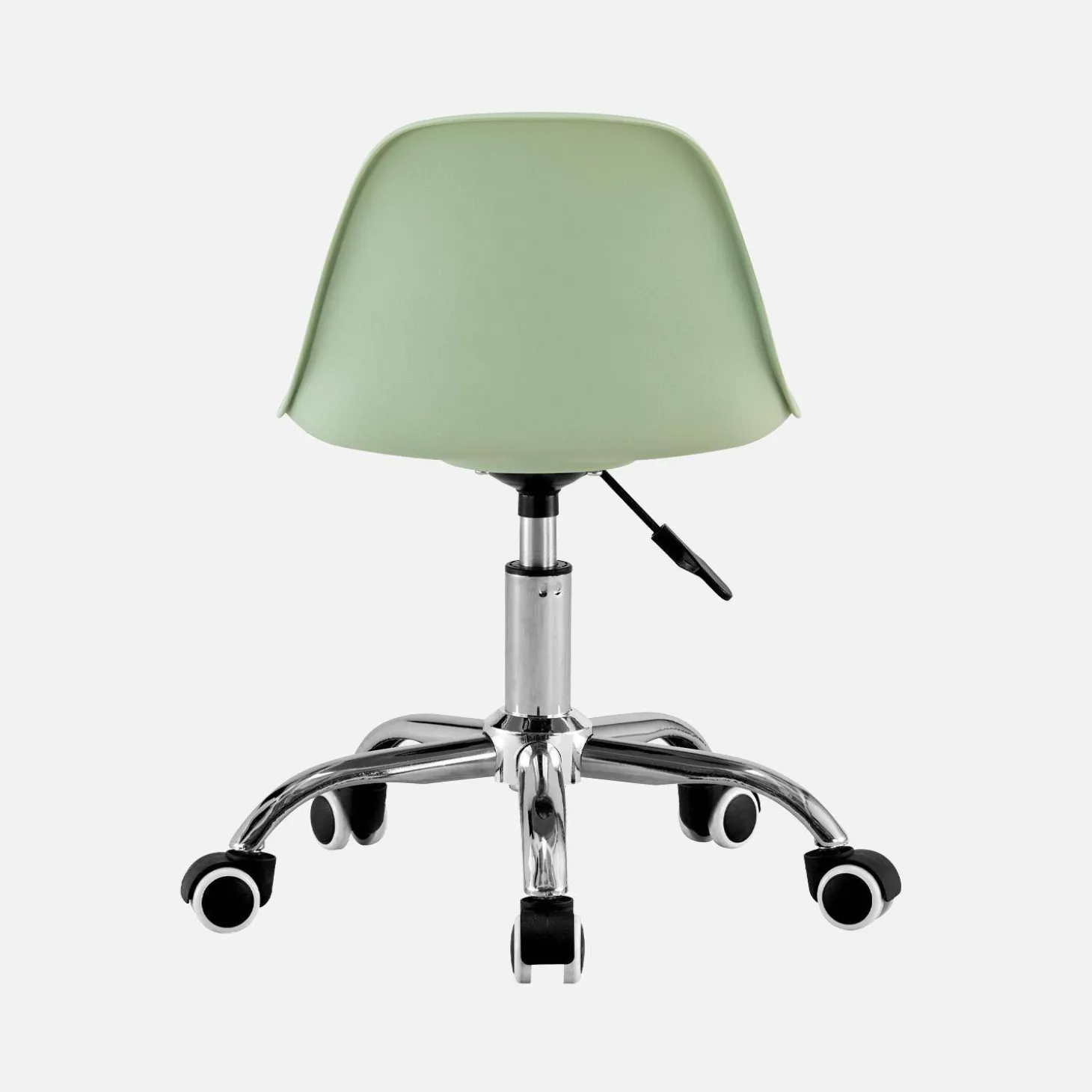 Silla de oficina infantil con ruedas ajustable, base cromada