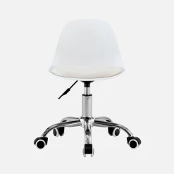 Silla de oficina infantil con ruedas ajustable, base cromada