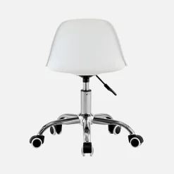 Silla de oficina infantil con ruedas ajustable, base cromada
