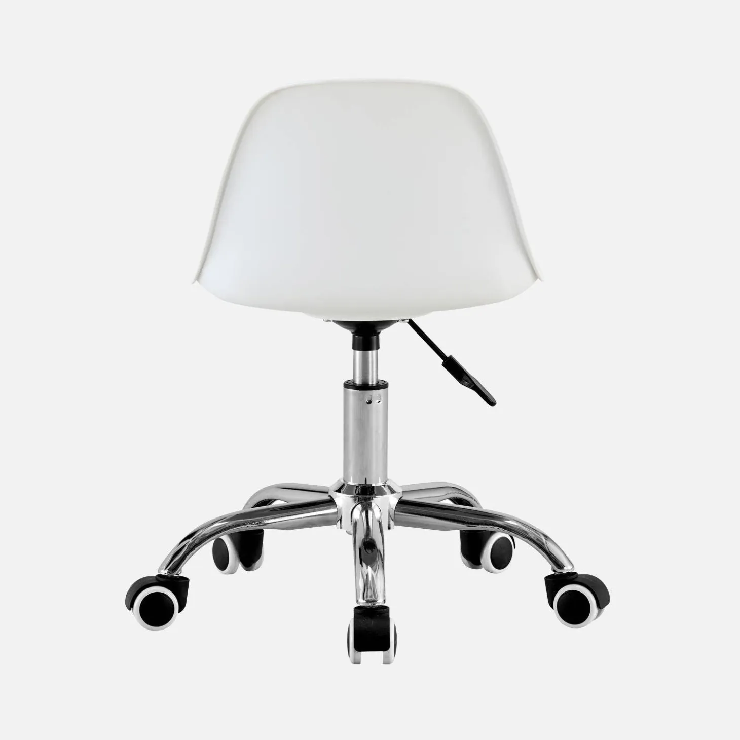 Silla de oficina infantil con ruedas ajustable, base cromada