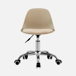 Silla de oficina infantil con ruedas ajustable, base cromada