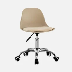 Silla de oficina infantil con ruedas ajustable, base cromada
