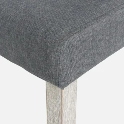 Silla de tela con patas de madera, set de 4